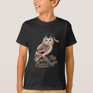 大きな夢を 大きく学べ フクロウの卒業 Tシャツ