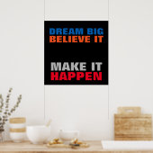 大きな夢信じを見てそれを実現やる気を起こさせるする ポスター (キッチン)