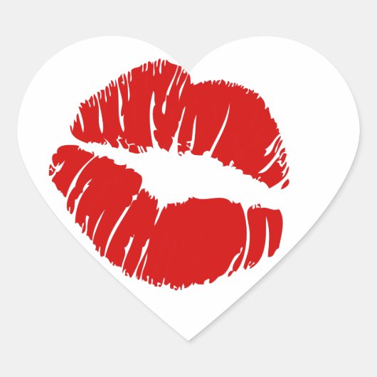 大きな大きな唇キス巨大な唇キスをする大口 ハートシール (正面)