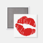 大きな大きな唇キス巨大な唇キスをする大口 マグネット (正面/裏面)