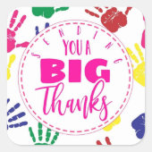 大きな大き感謝していいスタッフをGIF感謝していで送る スクエアシール (正面)