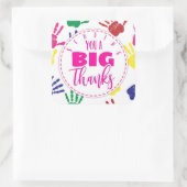 大きな大き感謝していいスタッフをGIF感謝していで送る スクエアシール (バッグ)