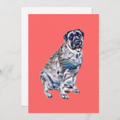 大きな大人の女性の英語マスチフ犬が着ている シーズンカード (正面/裏面)