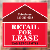 大きな太い文字の小売物件募集看板 不動産 ウィンドウサイン (シート2)