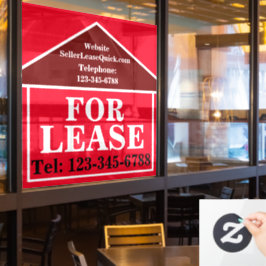 大きな太字のリース用カスタム不動産 ウィンドウサイン
