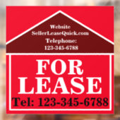 大きな太字のリース用カスタム不動産 ウィンドウサイン (シート2)