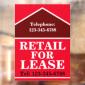 大きな太字の小売物件募集中看板 不動産 ウィンドウサイン (シート2)
