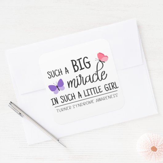 大きな奇跡のターナー症候群認識度 スクエアシール (封筒)