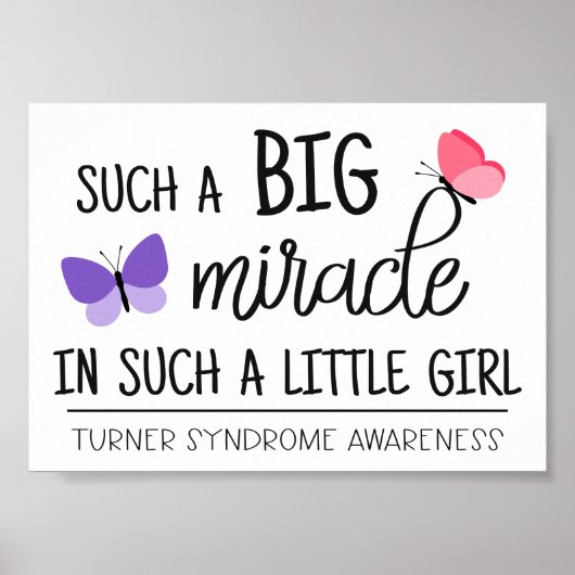 大きな奇跡のターナー症候群認識度 ポスター (正面)