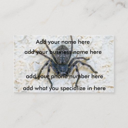 大きな女性の猟師クモ 名刺 (正面)