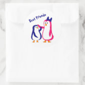 大きな妹の小さな兄弟ペンギン ラウンドシール (バッグ)