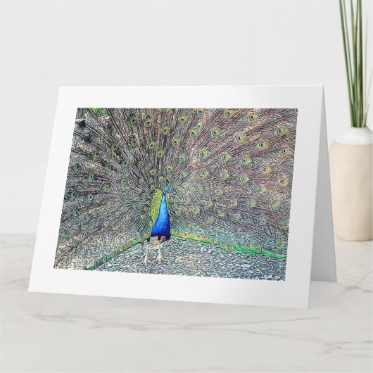 大きな孔雀グリーティングカード カード (正面)