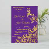 大きな孔雀結婚の箔招待状 箔招待状 (立ち正面)