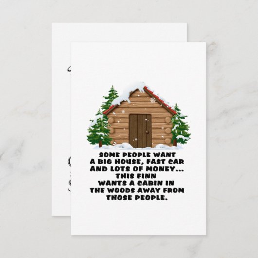 大きな家のファストカーを欲する人もいる エンクロージャーカード (正面/裏面)