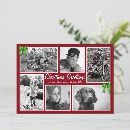 大きな家族数々の写真フラットクリスマスカード シーズンカード (スタンド正面)