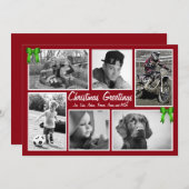 大きな家族数々の写真フラットクリスマスカード シーズンカード (正面/裏面)