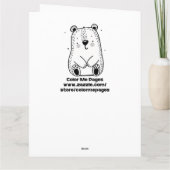 大きな小妖精や小人とテディベアクリスマスカラー私 カード (裏面)