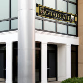 大きな屋外ブラック&金ゴールドフォト卒業バナー 横断幕 (ビルの外側)