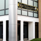 大きな屋外ブラック&金ゴールドフォト卒業バナー 横断幕 (ビルの外側)