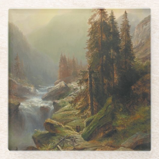 大きな山の風景 – アルバート・ジマーマン ガラスコースター (正面)