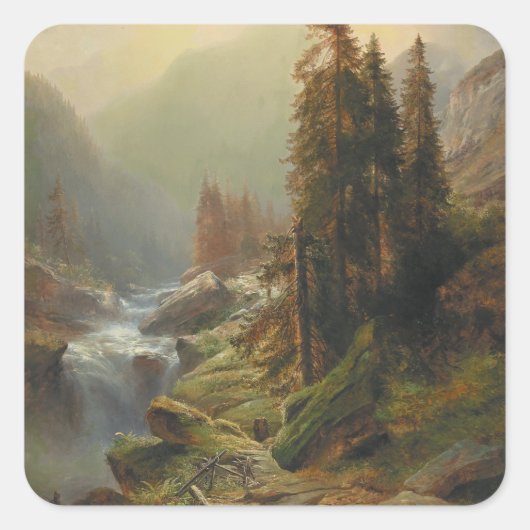 大きな山の風景 – アルバート・ジマーマン スクエアシール (正面)