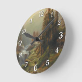 大きな山の風景 – アルバート・ジマーマン ラウンド壁時計 (傾斜)