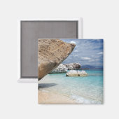 大きな岩の磁石とサルデーニャビーチ マグネット (正面/裏面)