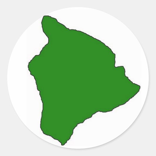 大きな島のステッカー緑 ラウンドシール (正面)