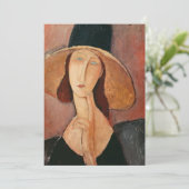 大きな帽子のジャンヌ・ヘブテルヌのポートレート サンキューカード (スタンド正面)