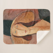 大きな帽子のジャンヌ・ヘブテルヌのポートレート シェルパブランケット (正面(横))