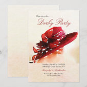 大きな帽子のダービーパーティー 招待状 (正面/裏面)