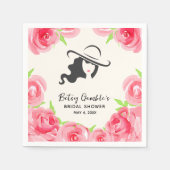 大きな帽子のレディ ローズ ダービー ブライダルシャワー スタンダードカクテルナプキン (正面)