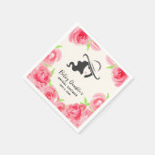 大きな帽子のレディ ローズ ダービー ブライダルシャワー スタンダードカクテルナプキン (角)