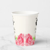 大きな帽子のレディ ローズ ブライダルシャワー 紙コップ (右)