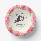 大きな帽子の女性 ローズ ダービー ブライダルシャワー ペーパーボウル (正面)