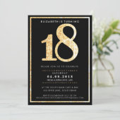 大きな年齢の番号を現代風に飾る 18金のラメ 招待状 (スタンド正面)