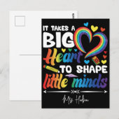 大きな心で教育 | オーダーメイド教師感謝 ポストカード (正面/裏面)