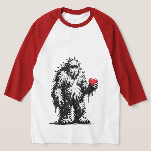 大きな心を持つビッグフット Tシャツ (レイダウン)