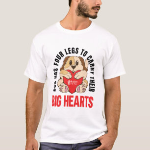 大きな心を持つ犬たち白 Tシャツ