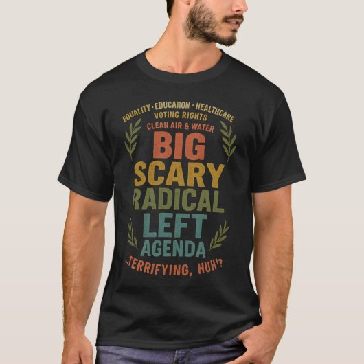大きな恐ろしい根底のアジ離れェダ Tシャツ (正面)