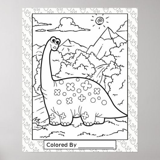 大きな恐竜のポスターを色に ポスター (正面)