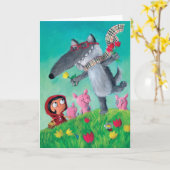 大きな悪いオオカミ カード (黄色い花)