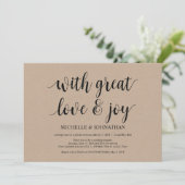 大きな愛と喜びを込めて、結婚式の秘密挙式招待状 招待状 (スタンド正面)