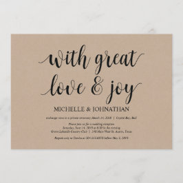 大きな愛と喜びを込めて、結婚式の秘密挙式招待状 招待状