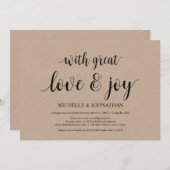 大きな愛と喜び　結婚逃避行のご案内 招待状 (正面/裏面)
