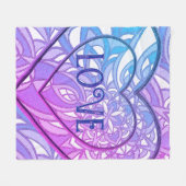 大きな愛 フリースブランケット (正面(横))