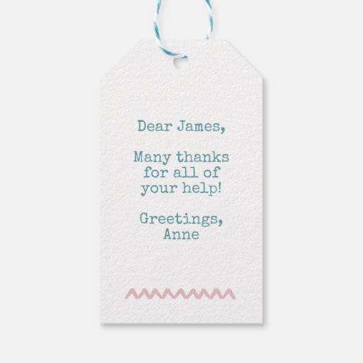 大きな感謝してい贈り物のラベル感謝していトレンディーのタイポグラフィ ギフトタグ (裏面)