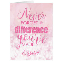 大きな感謝と敬意を込めた退職祝いピンキッシュ