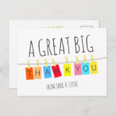 大きな感謝を込めて、かわいい明るいバンティング – ポストカード (正面/裏面)