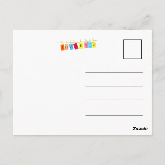 大きな感謝を込めて、かわいい明るいバンティング – ポストカード (裏面)